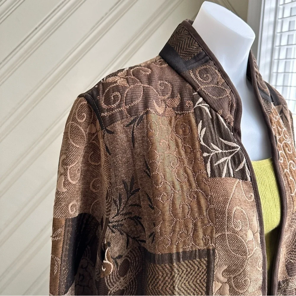VTG Kaktus Embroidered Tapestry Open Jacket 1X